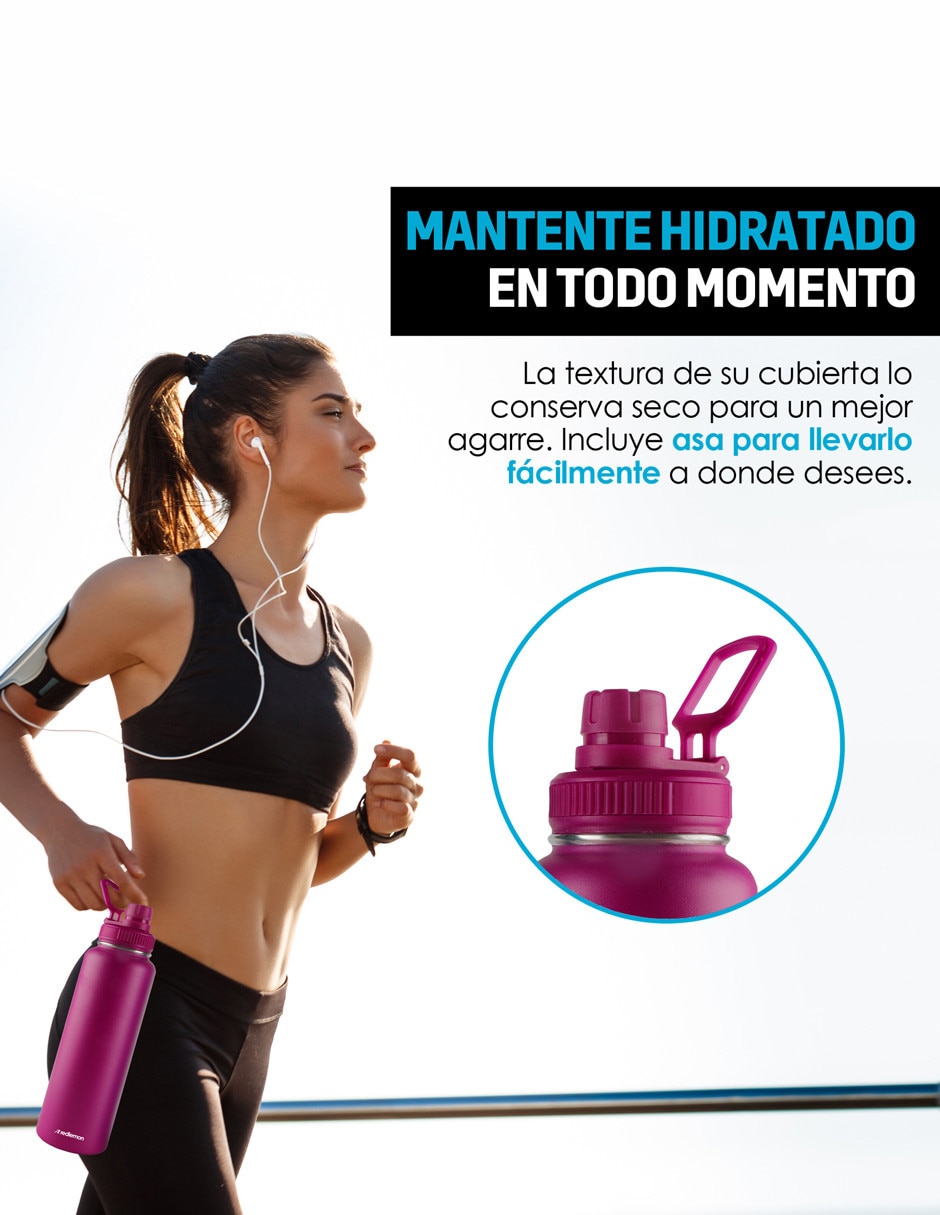 Botella hidratación de acero con tapa a prueba de derrame 1.4 L 3