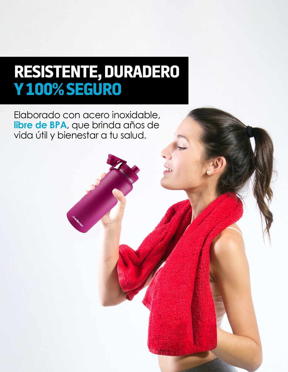 Botella hidratación de acero con tapa a prueba de derrame 1.4 L 5