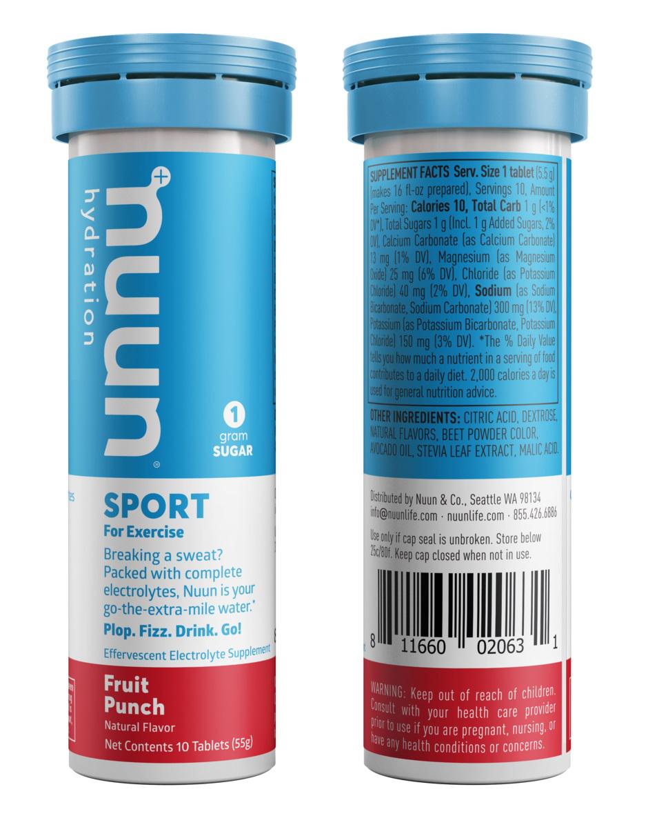 Tabletas rehidratantes Nuun sabor ponche de frutas