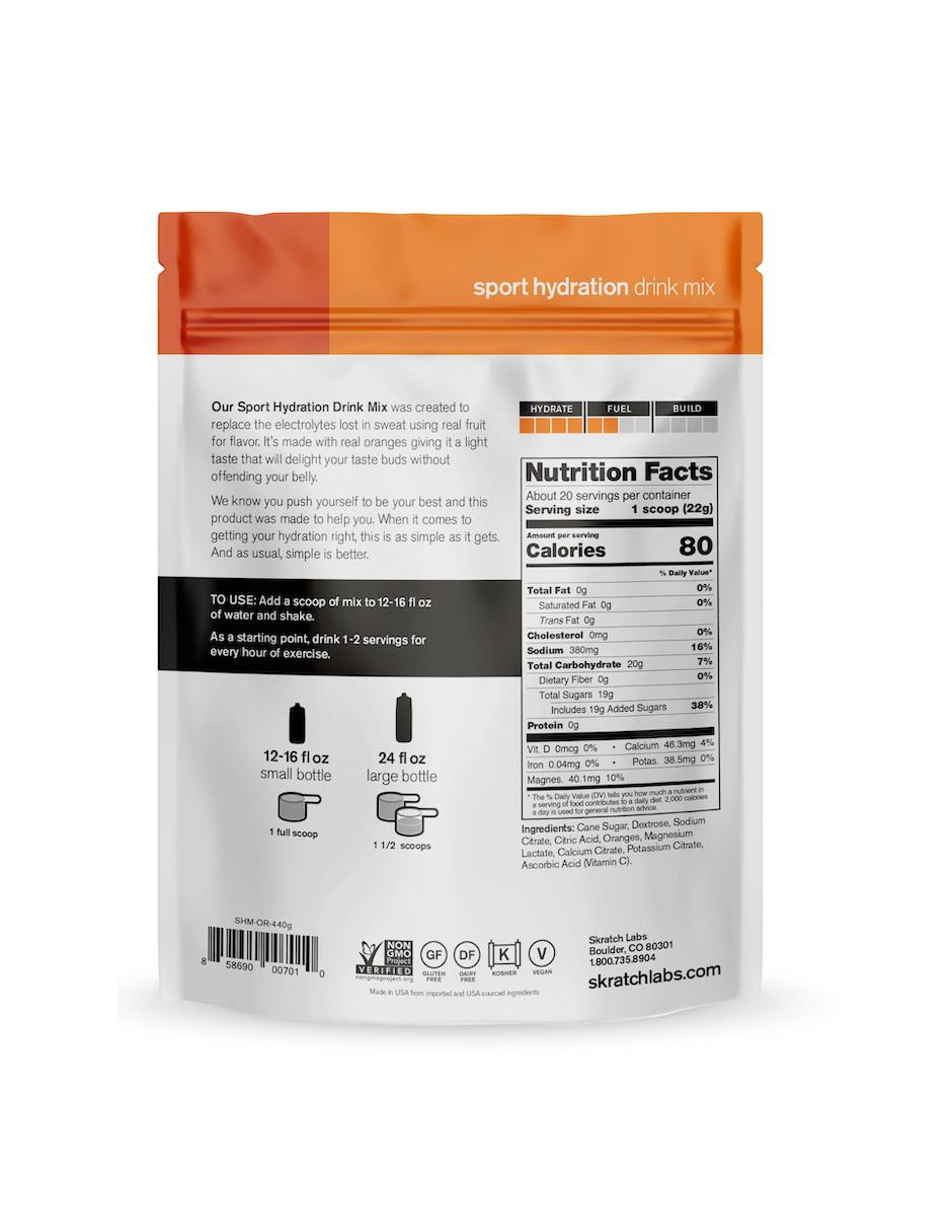 Bebida hidratante Skratch Labs sabor naranja