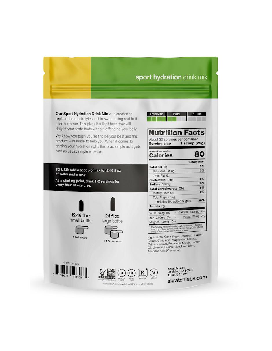 Bebida hidratante Skratch Labs sabor lima limón