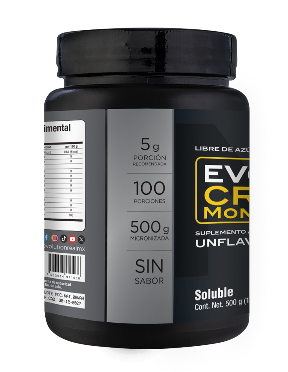 Bebida en polvo Monohidrato de creatina natural 500 gr 3