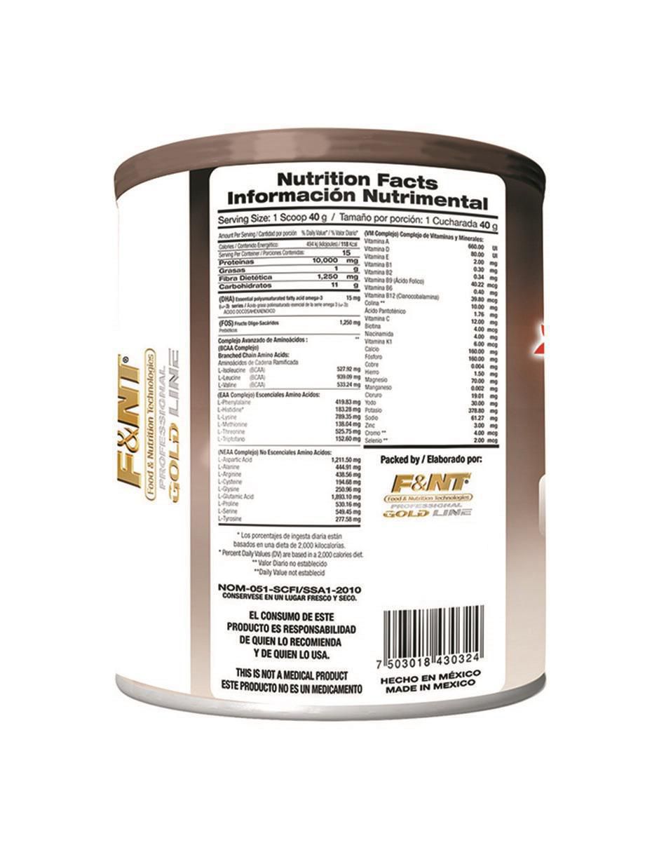 Proteína Food & Nutrition Technologies sabor chocolate de 600 g