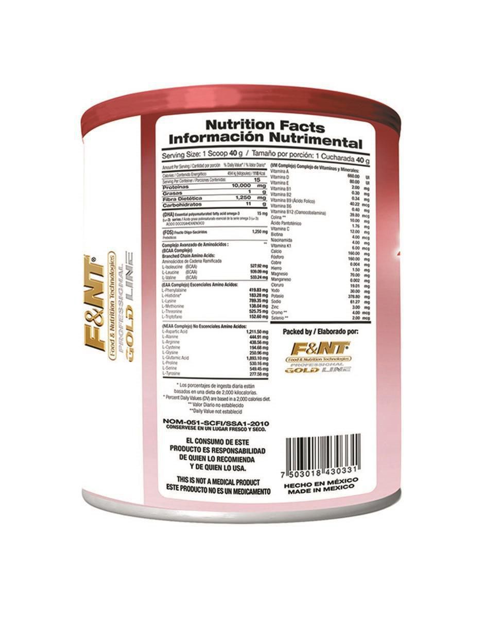 Proteína Food & Nutrition Technologies sabor fresa de 600 g