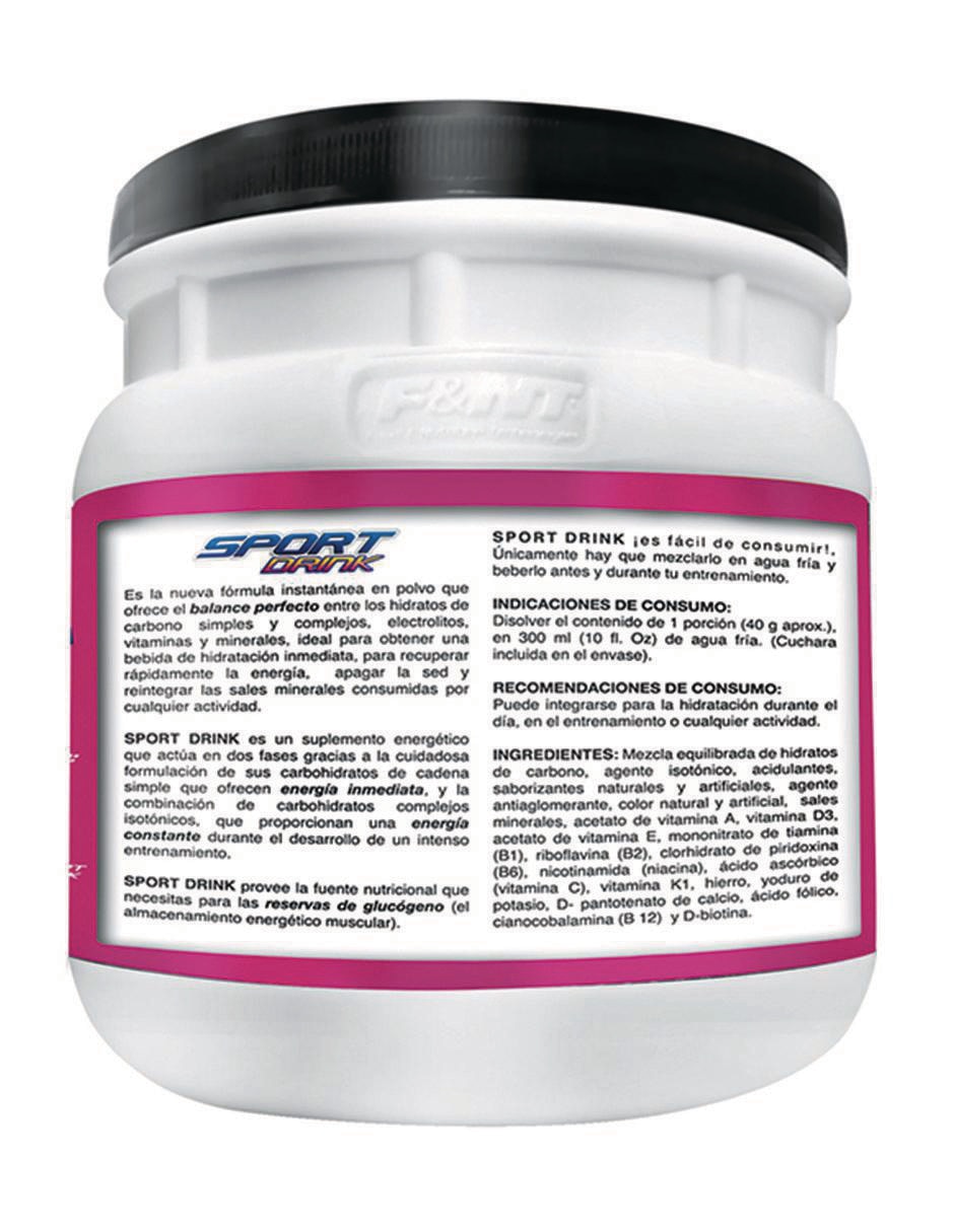 Bebida en polvo Food & Nutrition Technologies sabor fresa de 1,100 g 3