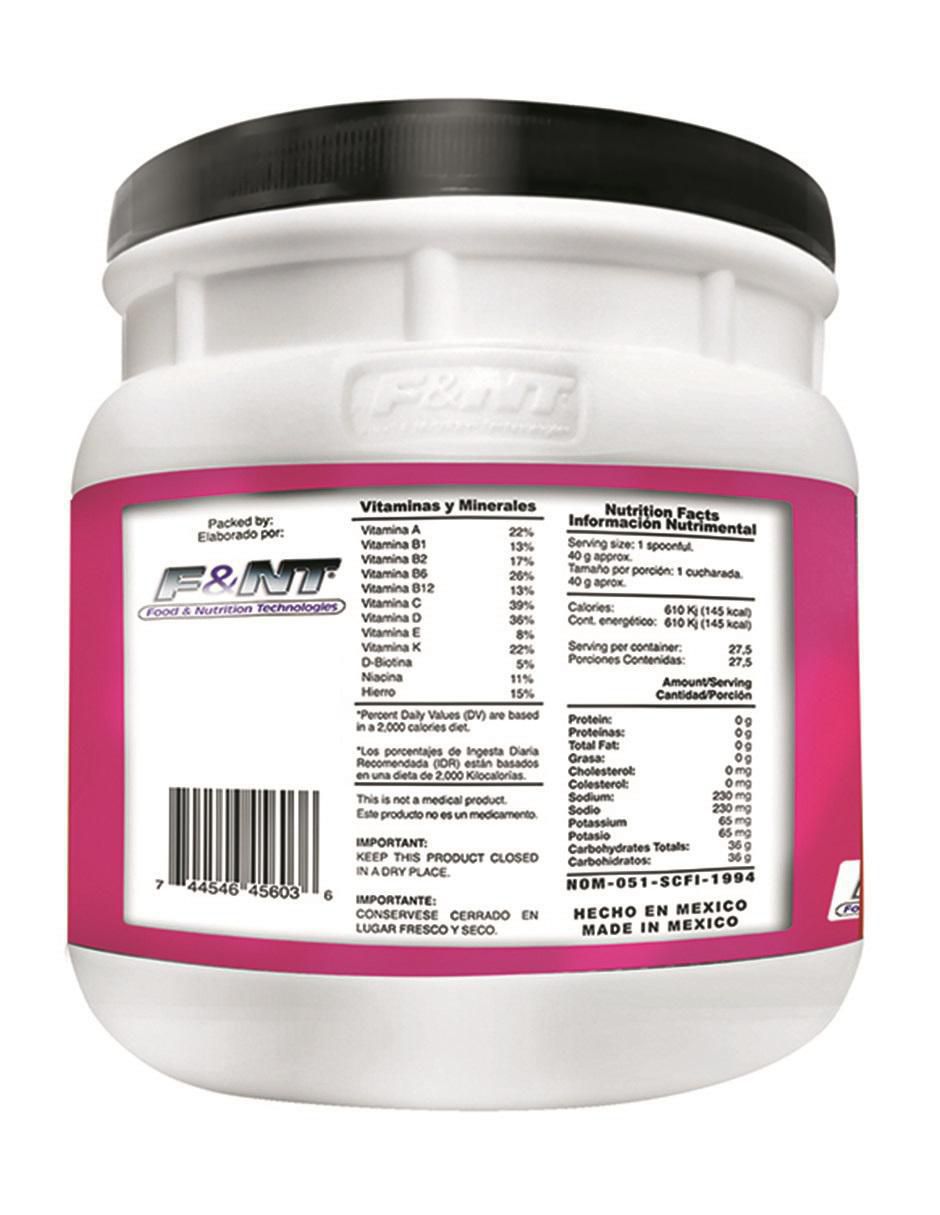 Bebida en polvo Food & Nutrition Technologies sabor fresa de 1,100 g 4
