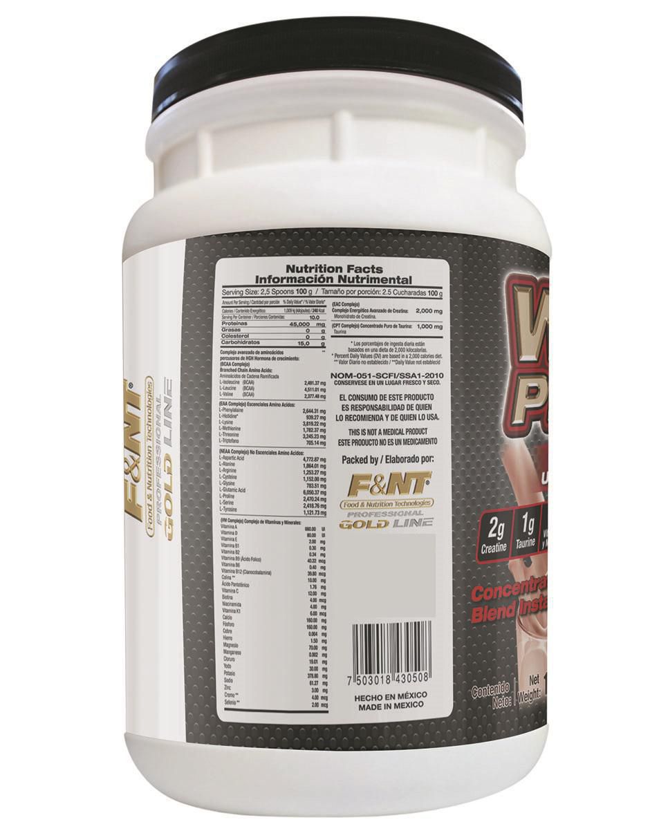 Suplemento alimenticio Food & Nutrition Technologies sabor chocolate