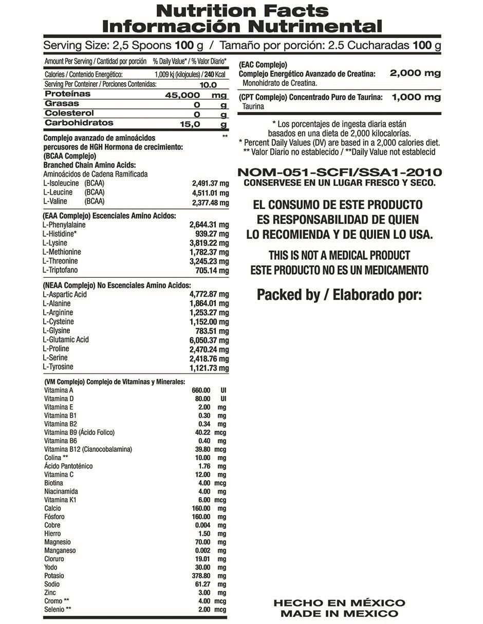 Suplemento alimenticio sabor nuez avellana de 1000 g Suplemento alimenticio sabor nuez avellana de 1000 g