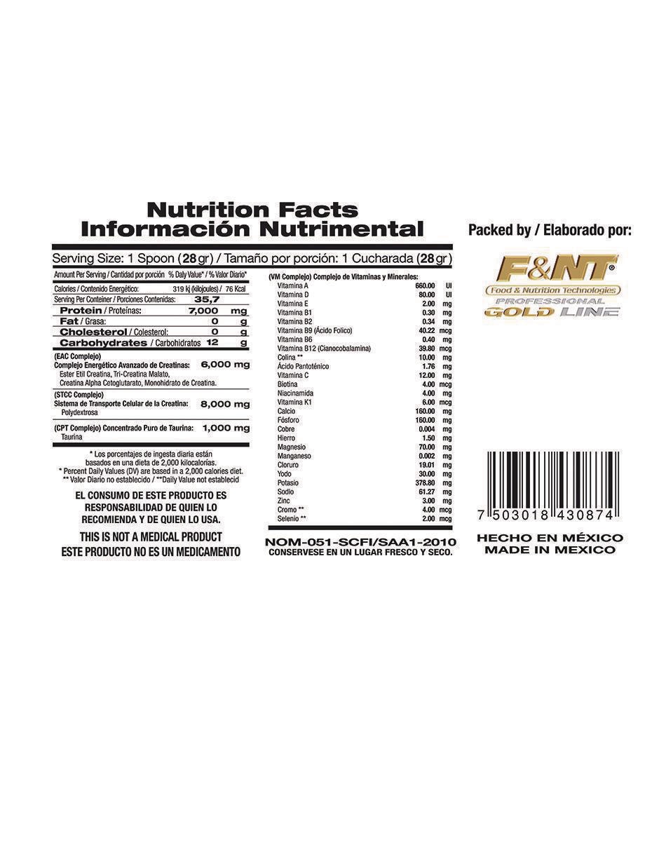 Suplemento alimenticio Food & Nutrition Technologies sabor uva de 1000 g