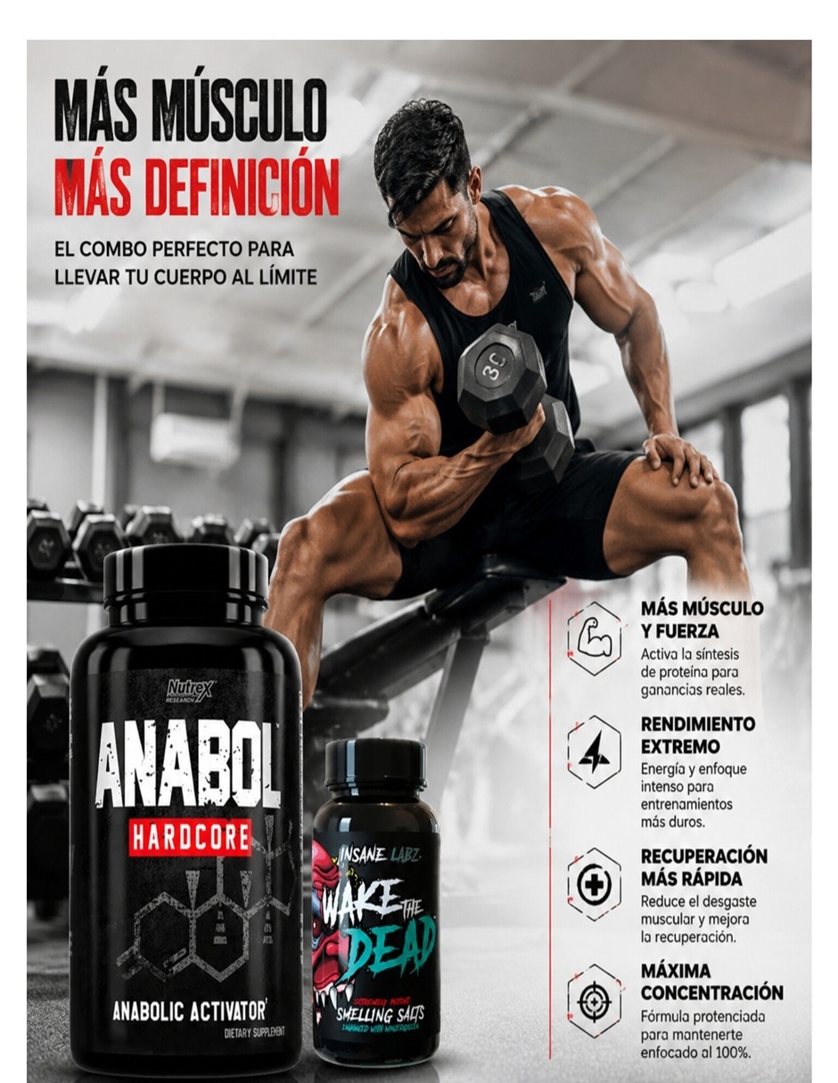 Constructor Muscular Hardcore con Multivitamínico y Antioxidante sabor natural