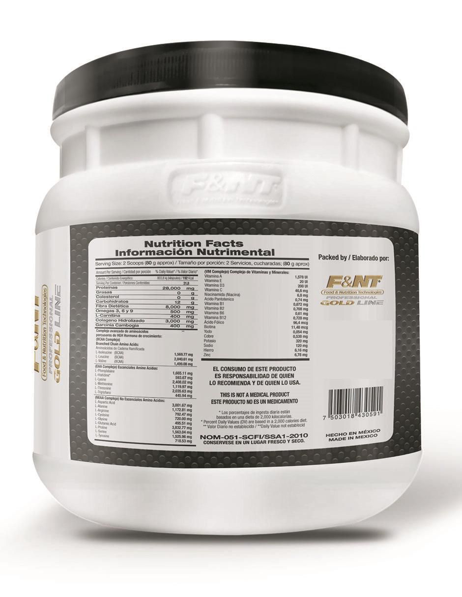 Suplemento alimenticio Food & Nutrition Technologies sabor chocolate