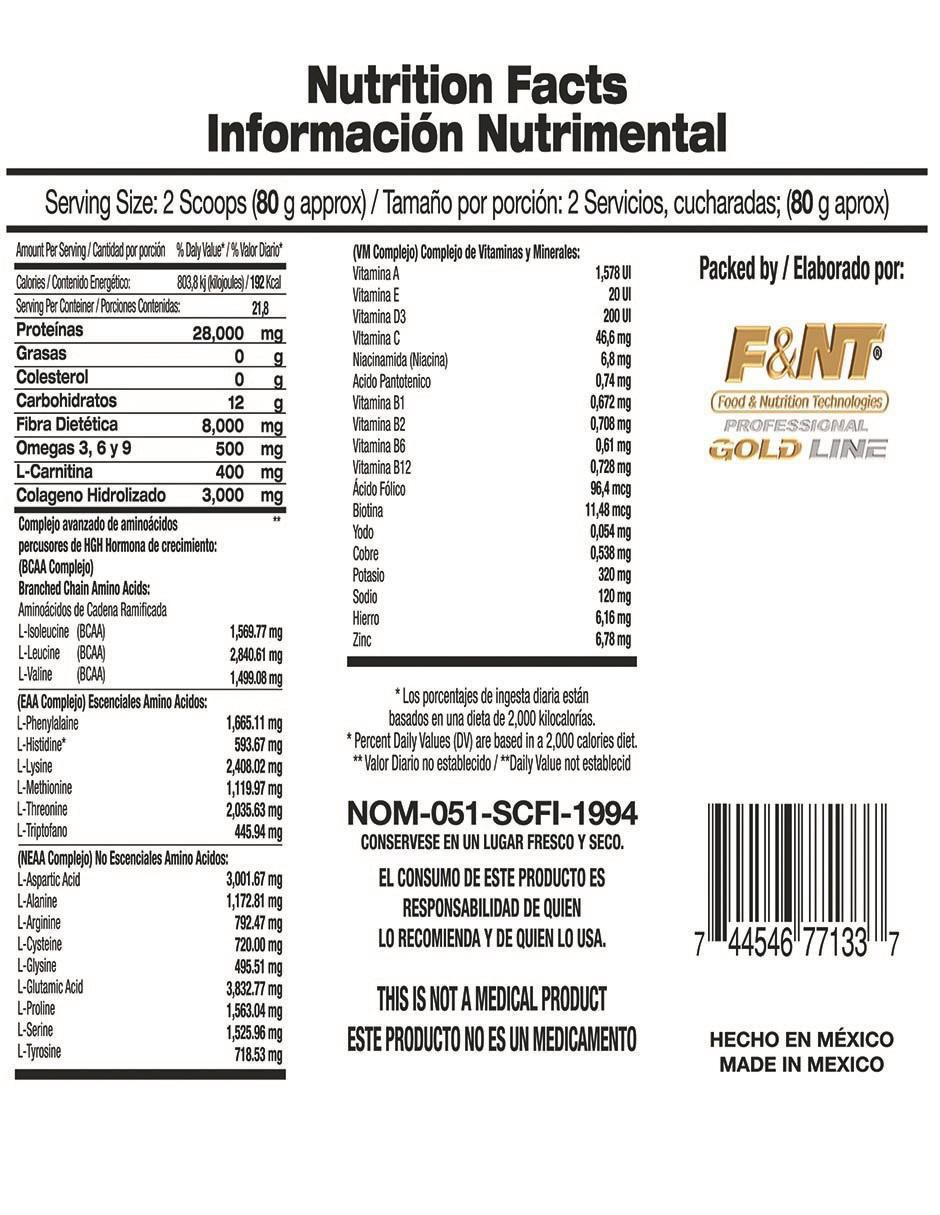 Suplemento alimenticio Food & Nutrition Technologies sabor fresas con crema 2