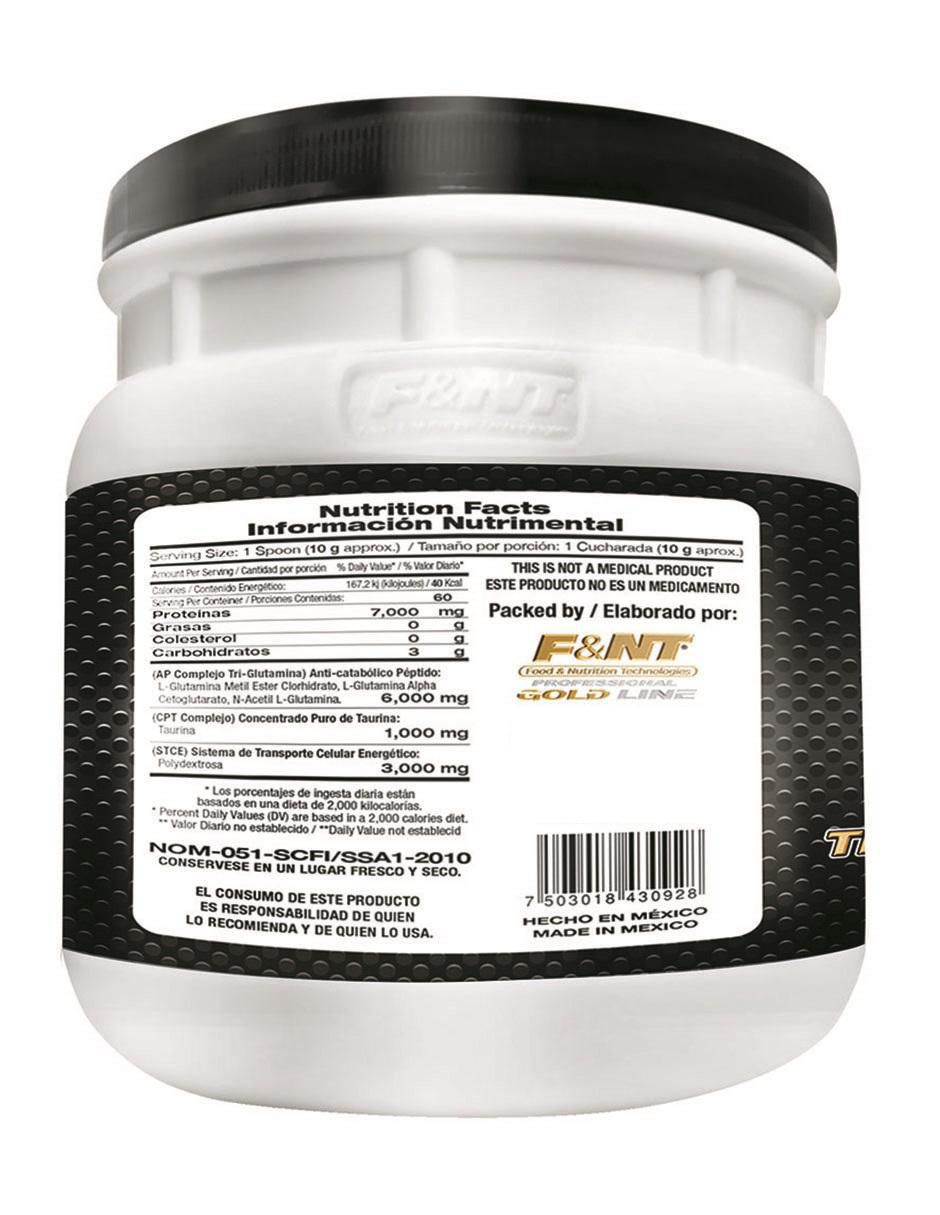 Suplemento alimenticio Food & Nutrition Technologies con l-glutamina sabor natural
