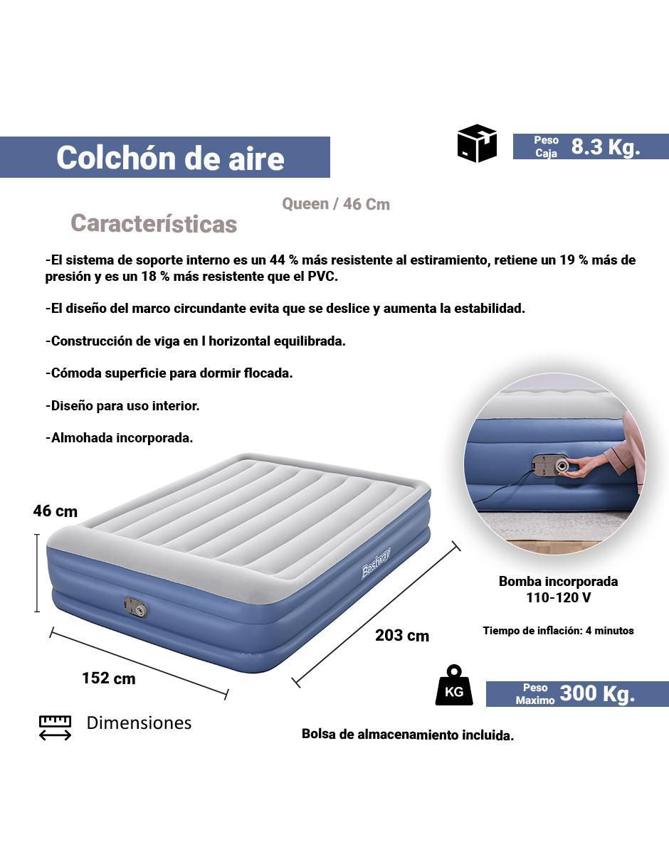 Colchón inflable Bestway 67631 colchoneta pillow top integrada 5