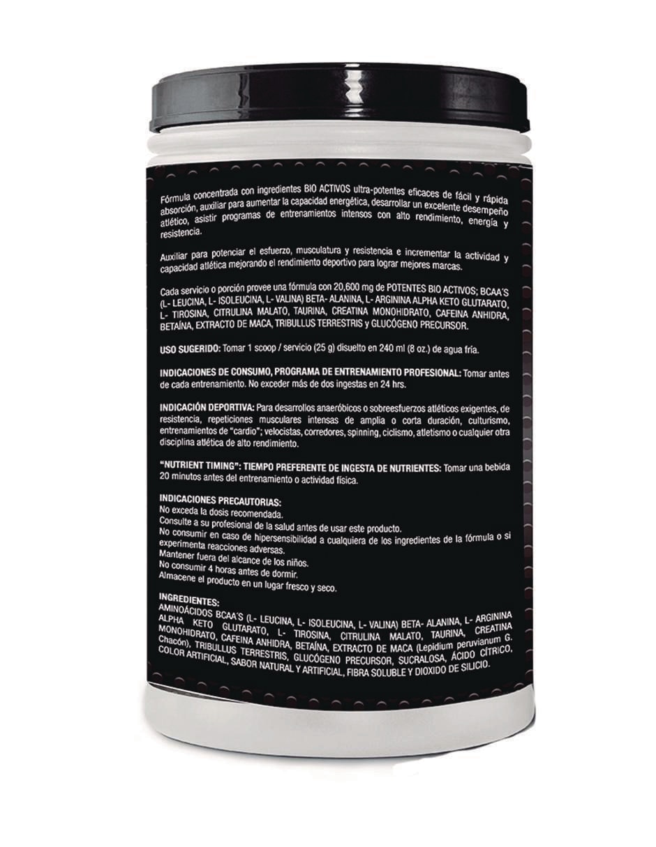 Pre Workout High Performance con aminoácidos y electrolitos sabor mango de 600 g 2