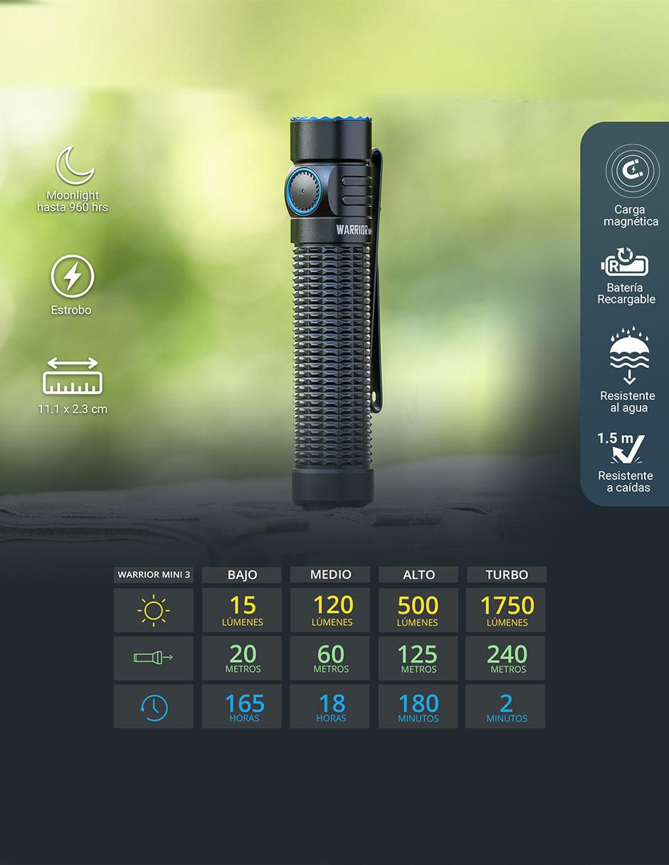 Linterna de mano Olight Warrior mini 3 recargable