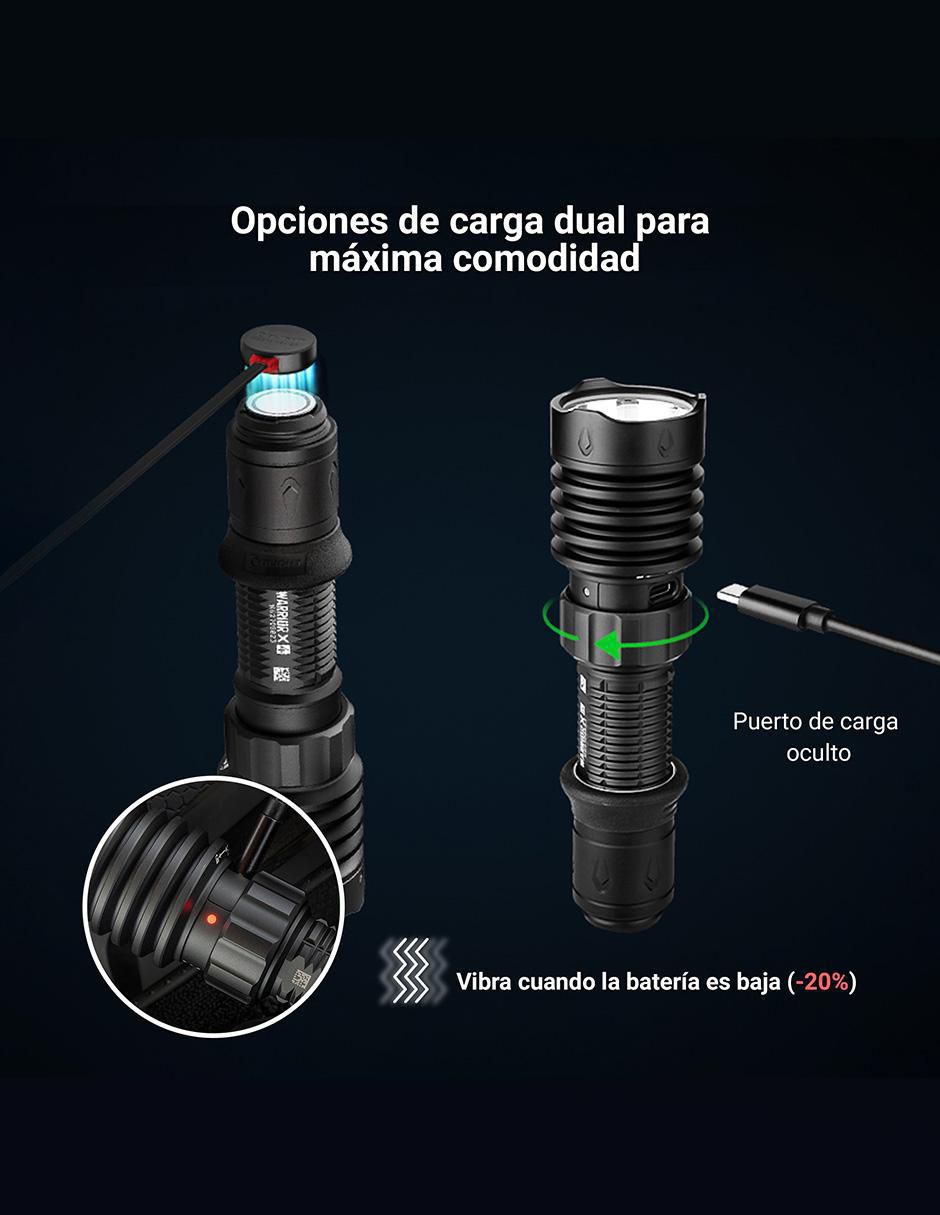 Linterna de mano Warrior x 4 recargable 3