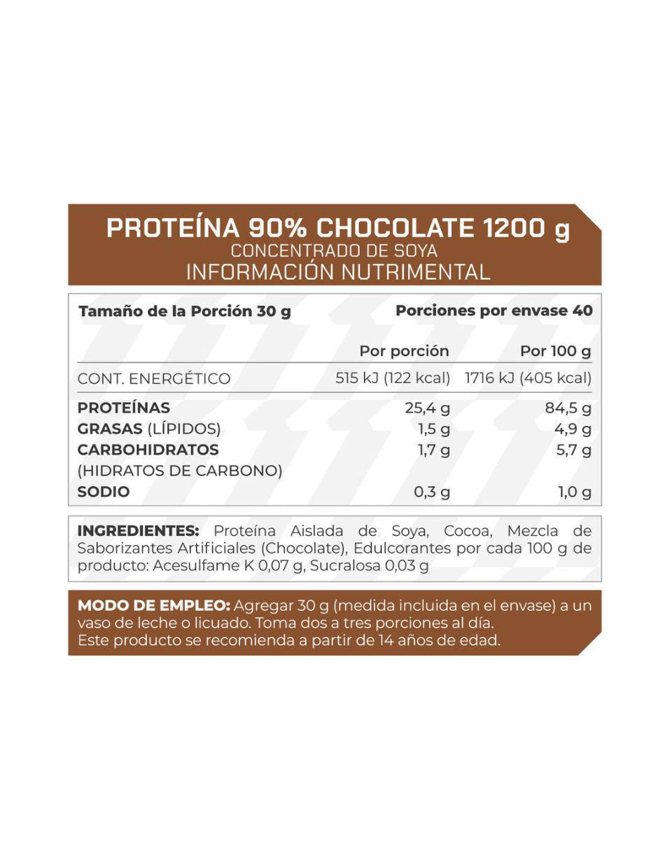Suplemento Proteína 90% Concentrado de Soya sabor chocolate de 1.2 kg 4