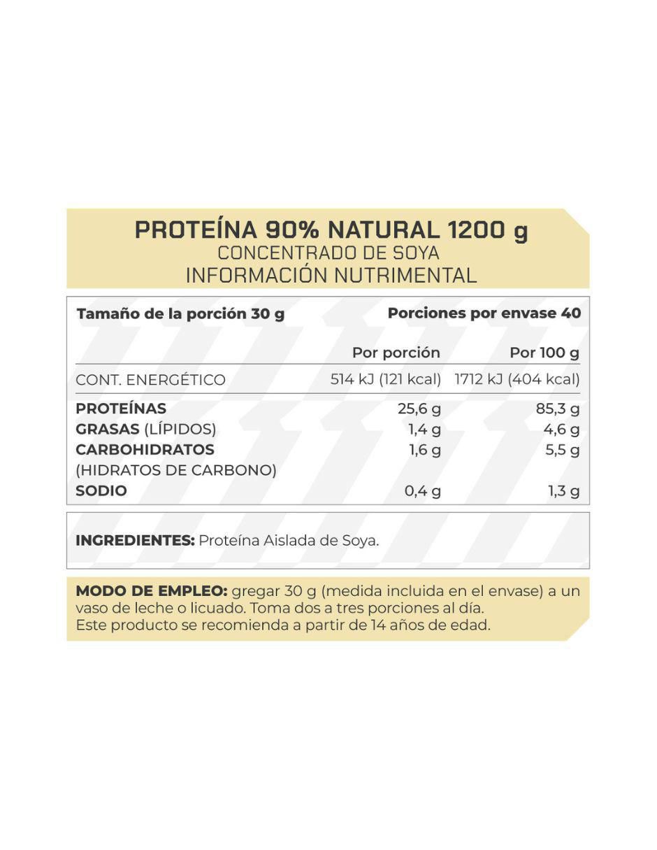 Suplemento Proteína 90% Concentrado de Soya sabor natural de 1.2 kg 4