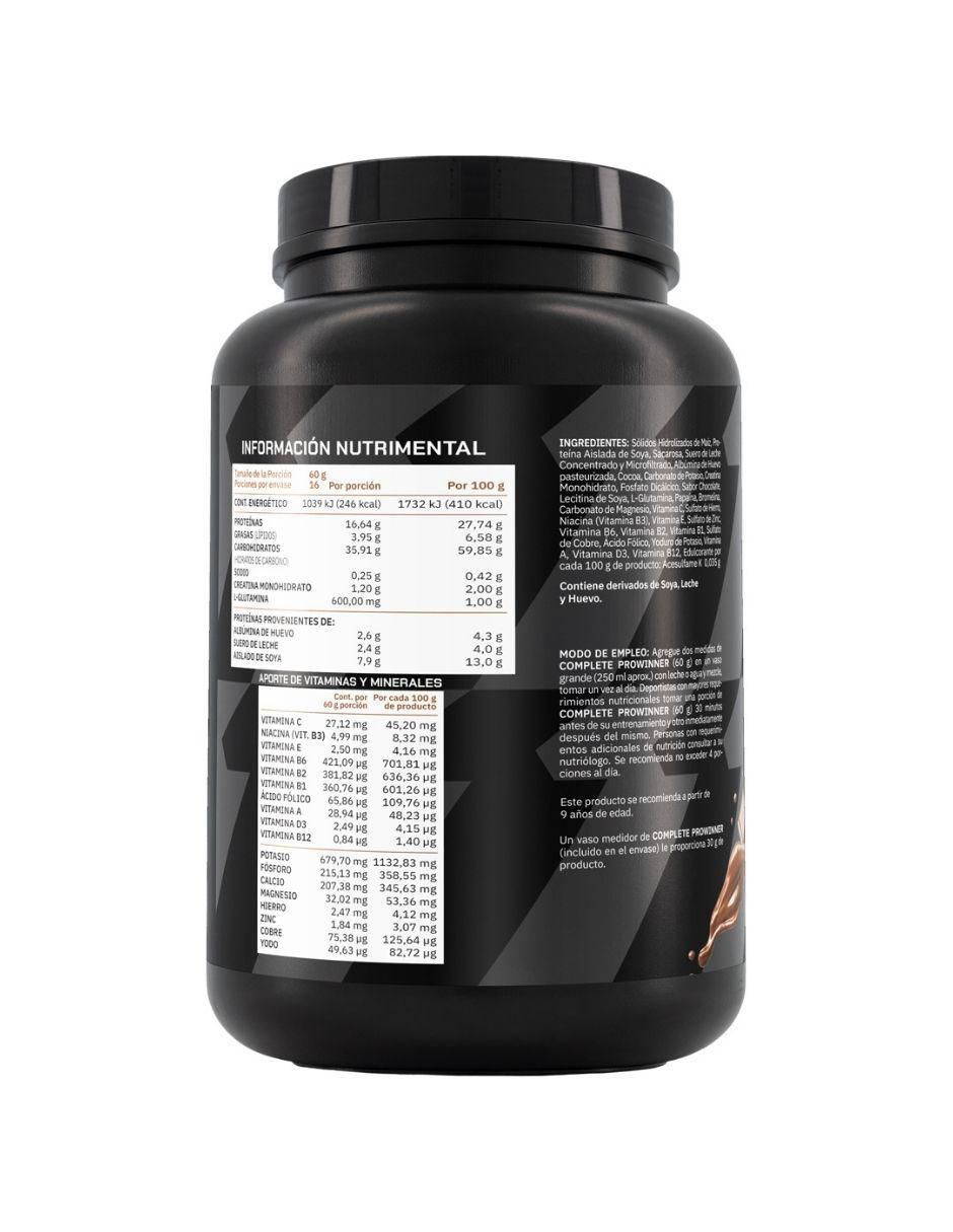 Suplemento Complete ProWinner sabor chocolate de 1 kg 3