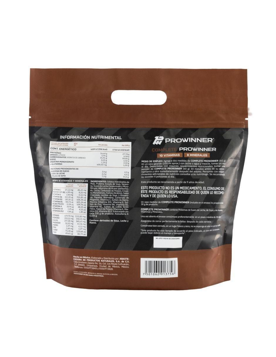 Suplemento Complete ProWinner sabor chocolate de 2 kg
