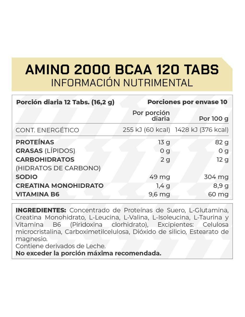 Suplemento Amino 2000 BCAA ProWinner de 120 tabletas