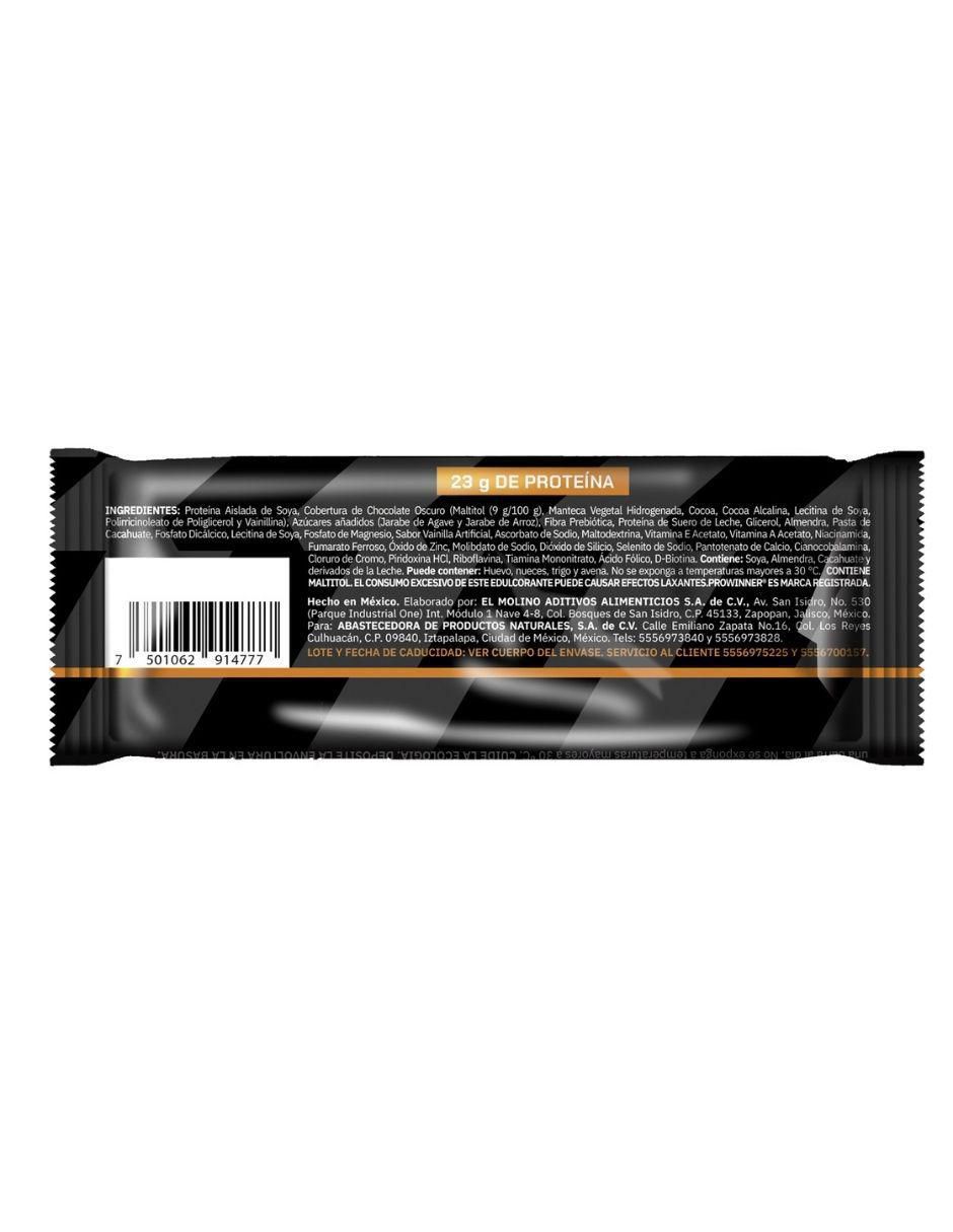 Suplemento Barra nutritiva Protein bar ProWinner caja con 6 piezas sabor chocolate