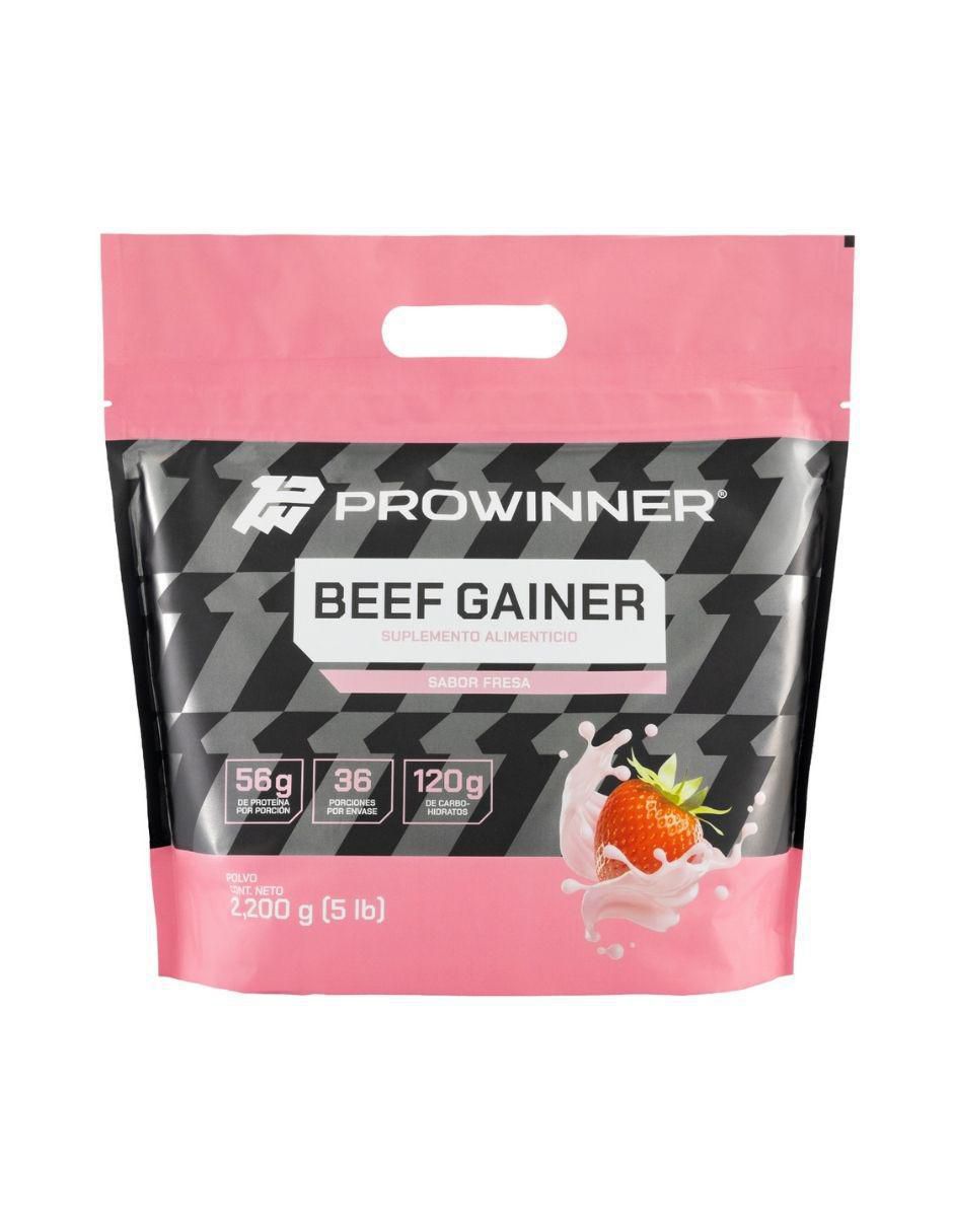 Suplemento Beef gainer ProWinner sabor fresa de 2.2 kg Suplemento Beef gainer ProWinner sabor fresa de 2.2 kg