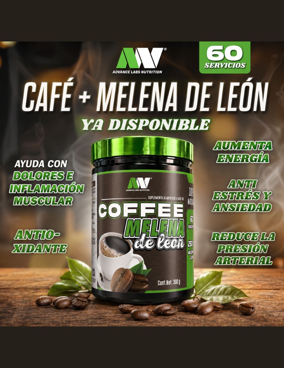 Suplementos alimenticios Coffee melena de león con cafeína sabor café Suplementos alimenticios Coffee melena de león con cafeína sabor café