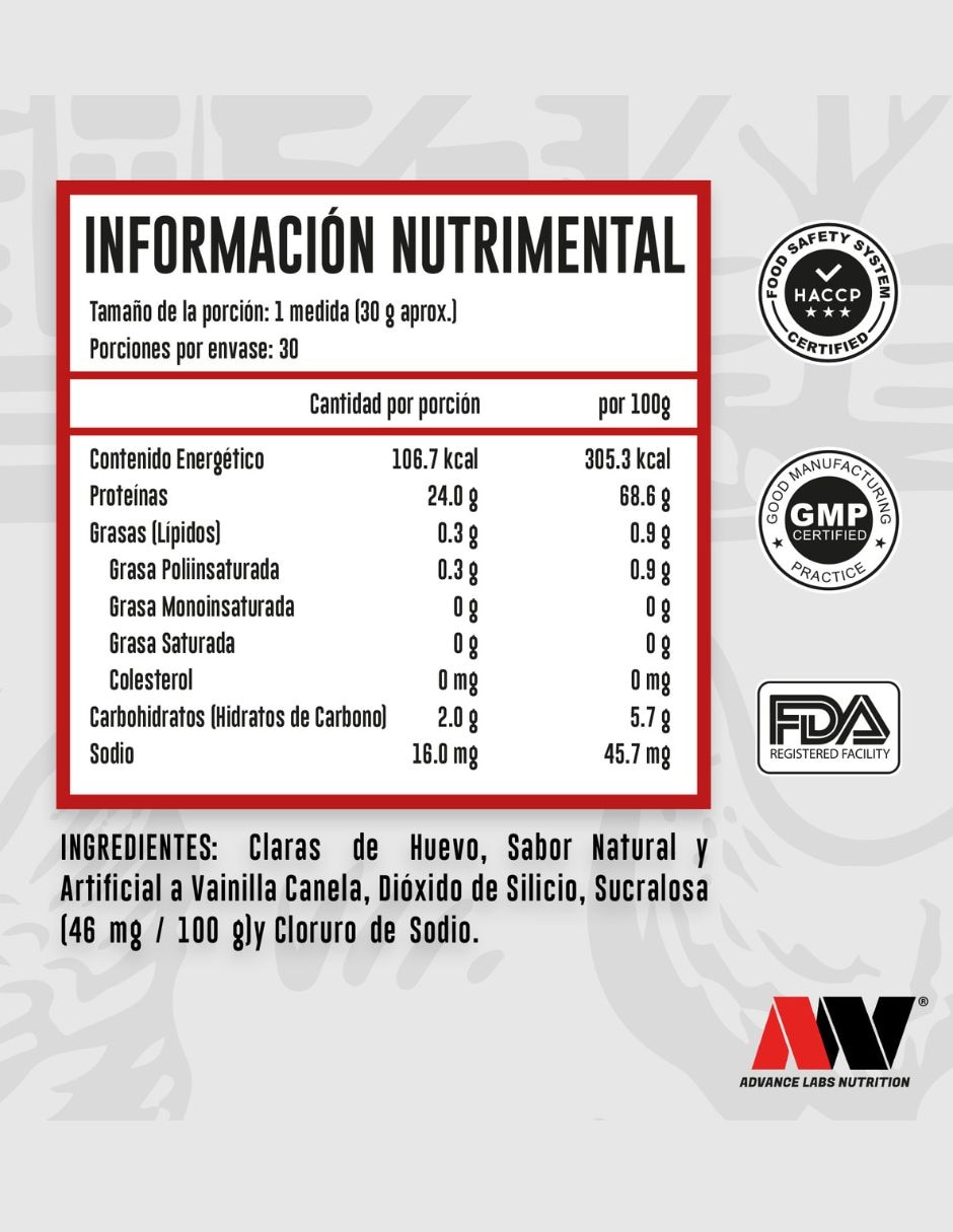Bote de proteína a base de claras de huevo deshidratas sabor vainilla 3