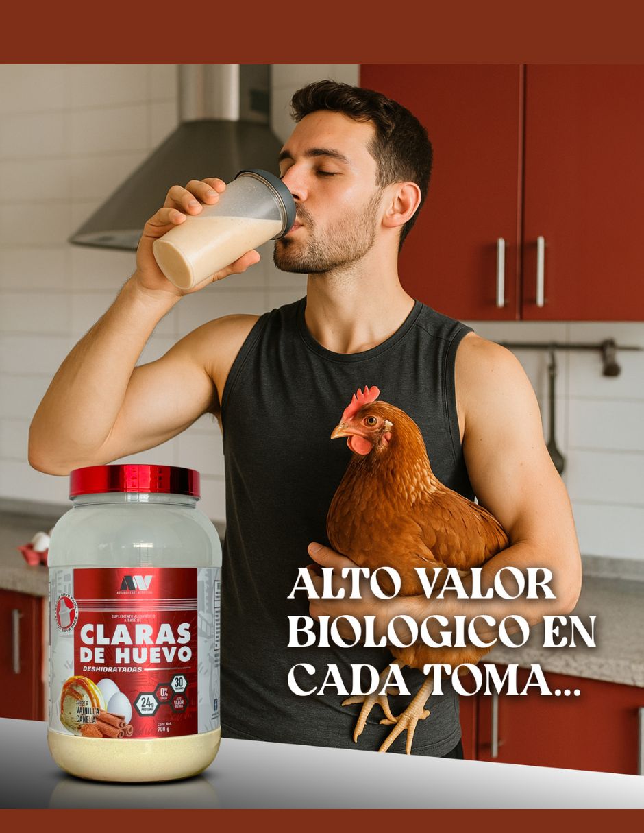 Bote de proteína a base de claras de huevo deshidratas sabor vainilla