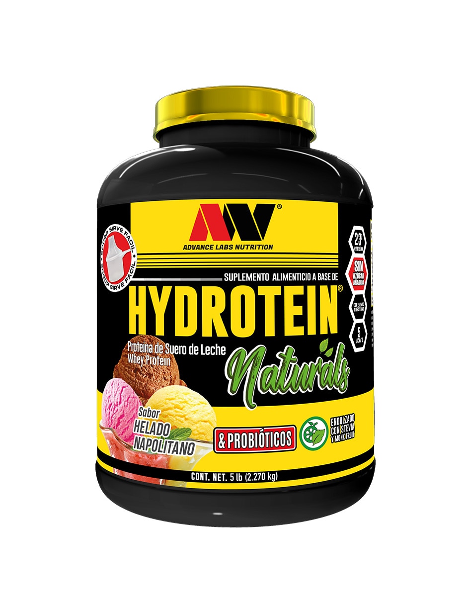 Hydrotein naturals Advance Nutrition con proteína de suero de leche sabor napolitano de 2.2 Kg
