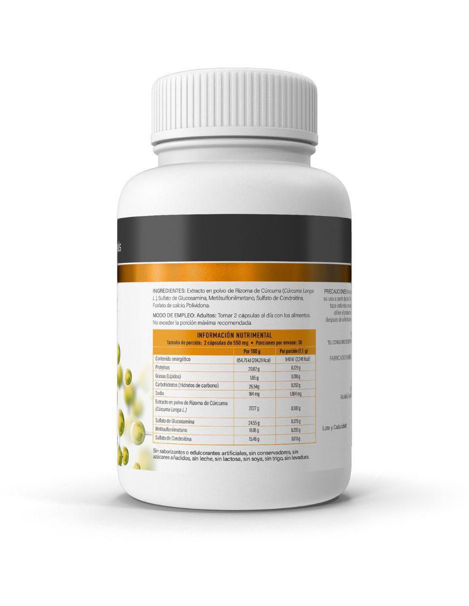 con rizoma de cúrcuma, glucosamina, metilsufonilmetano y condroitina de 120 cápsulas 3