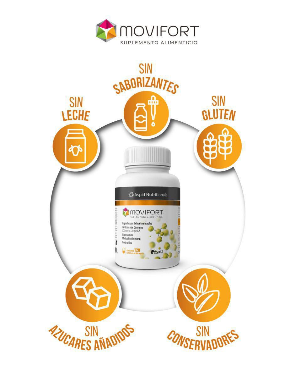 con rizoma de cúrcuma, glucosamina, metilsufonilmetano y condroitina de 120 cápsulas 4