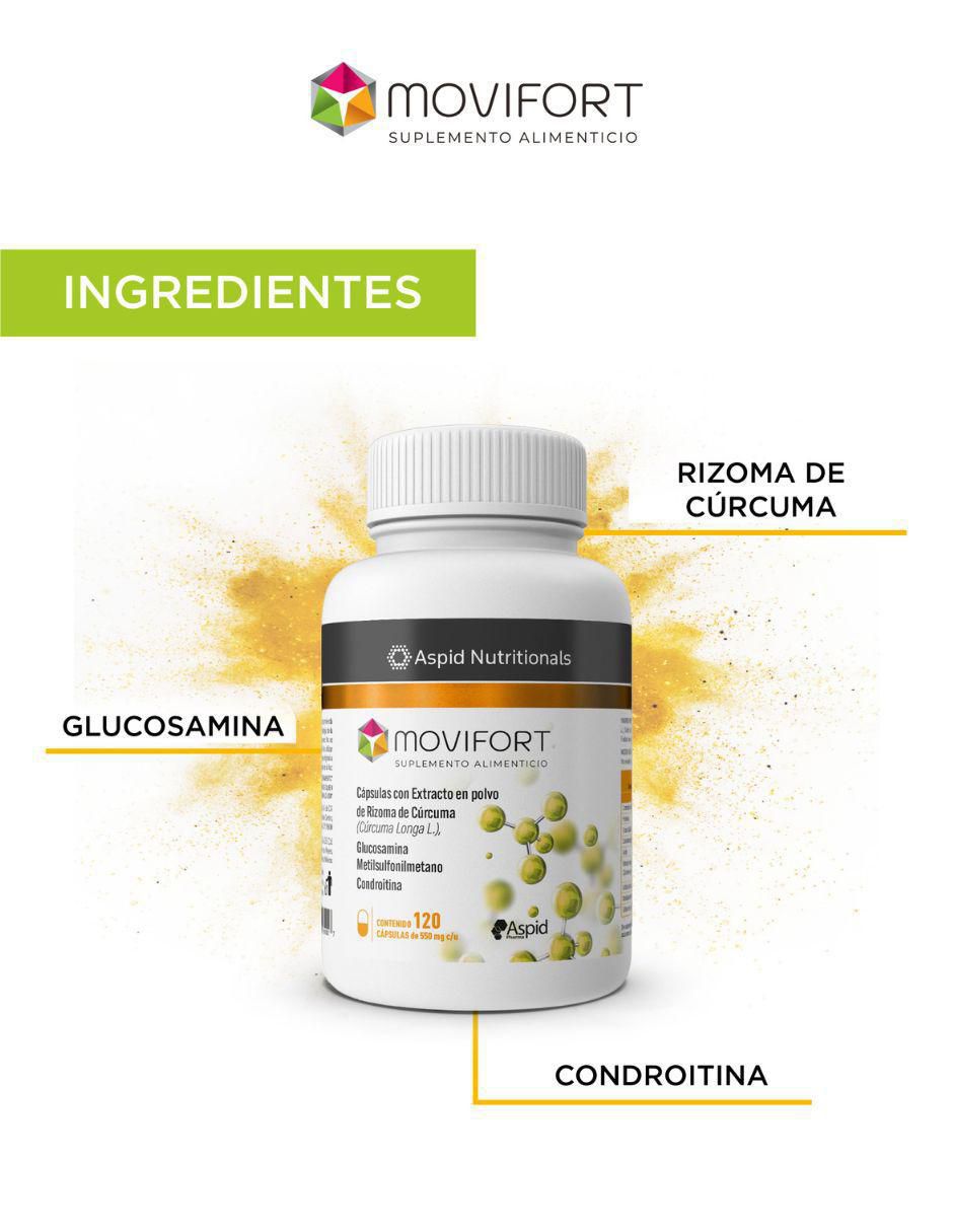 con rizoma de cúrcuma, glucosamina, metilsufonilmetano y condroitina de 120 cápsulas 2