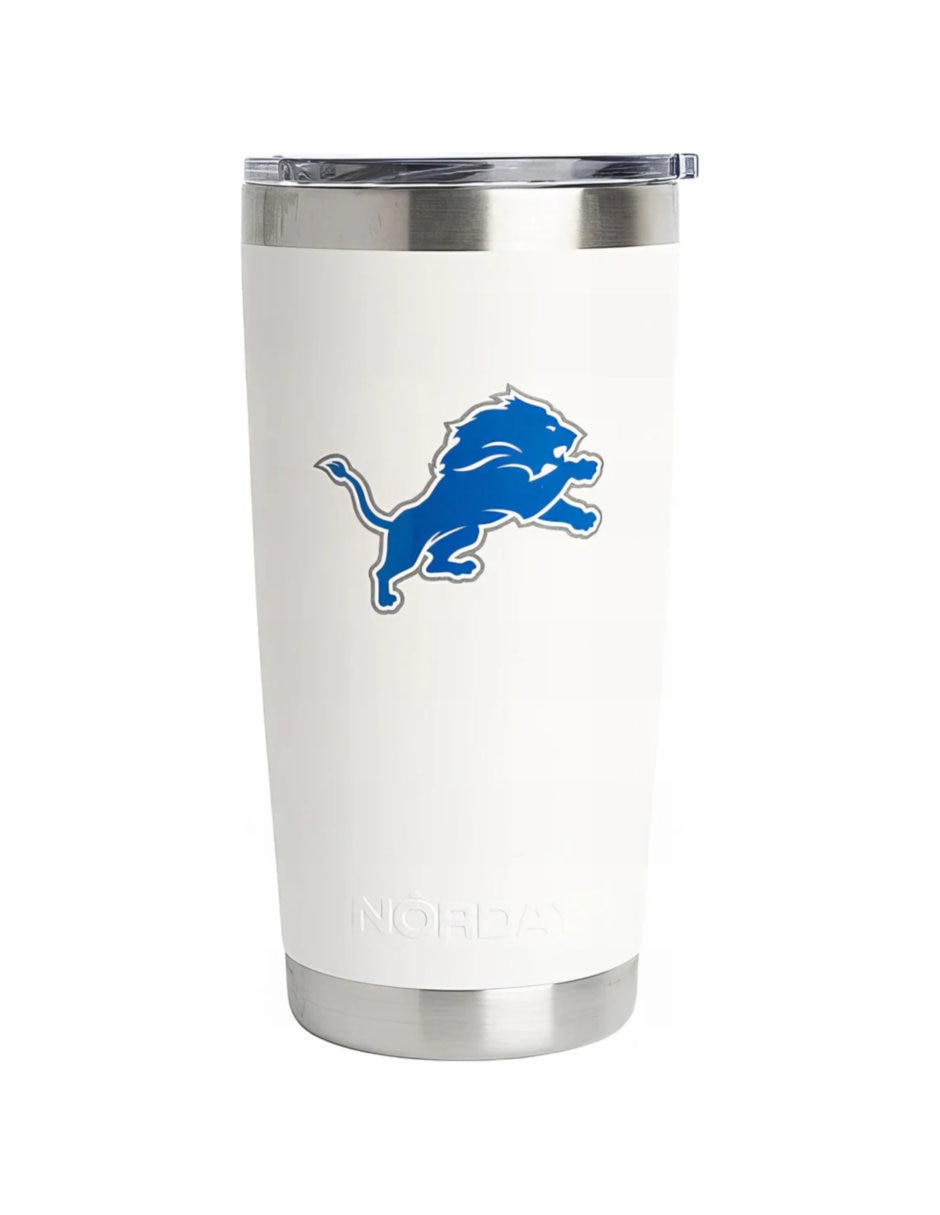Termo de acero inoxidable Lions Nfl con tapa a presión 600 ml