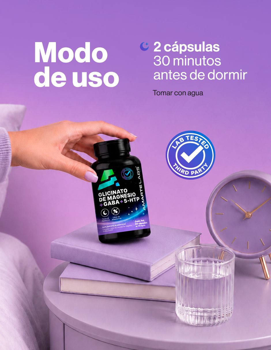 Glicinato de Magnesio + GABA + 5-HTP de 60 cápsulas 2