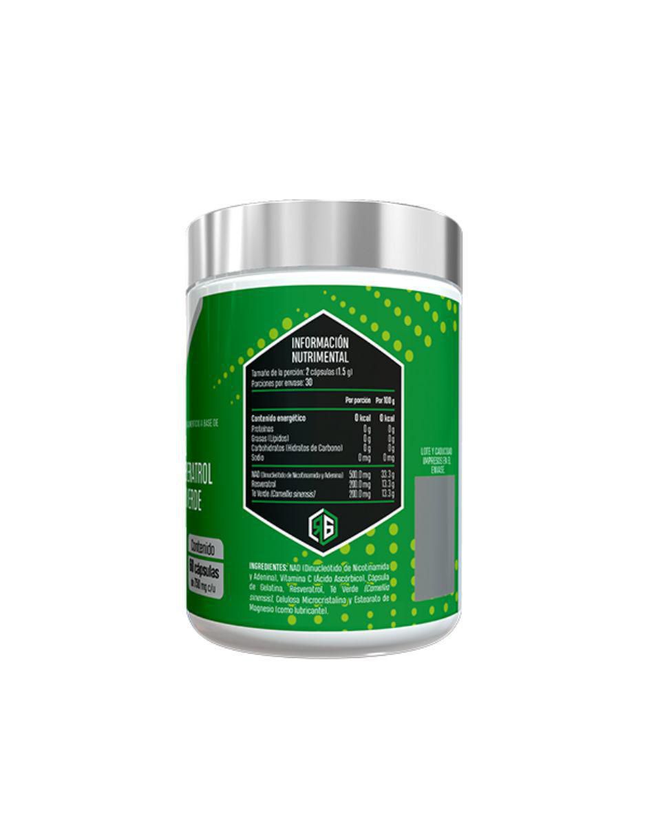 Nad, Resveratrol Y Té Verde sabor natural de 60 cápsulas 2