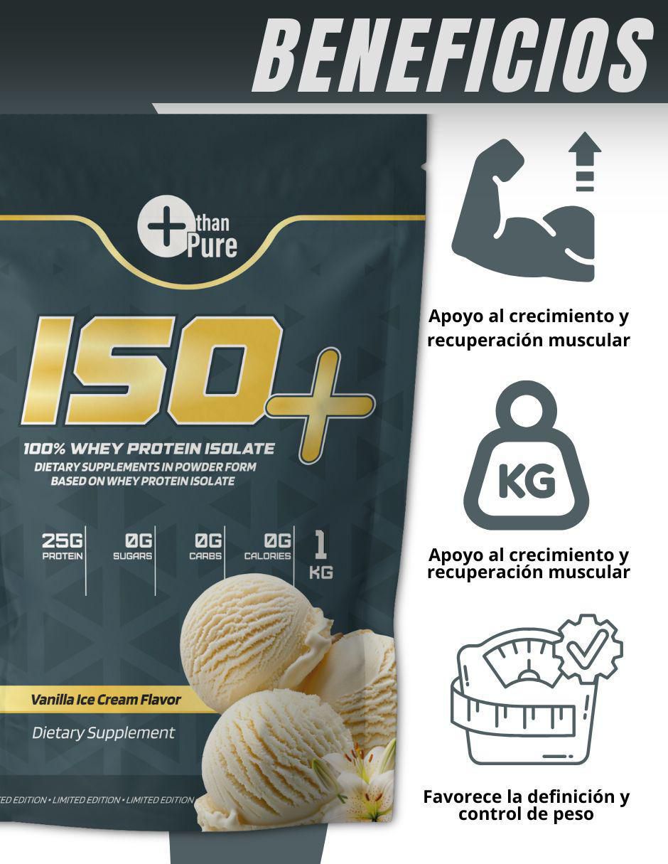 ISO+ ISOLATE con calcio sabor vainilla de 1 kg 5