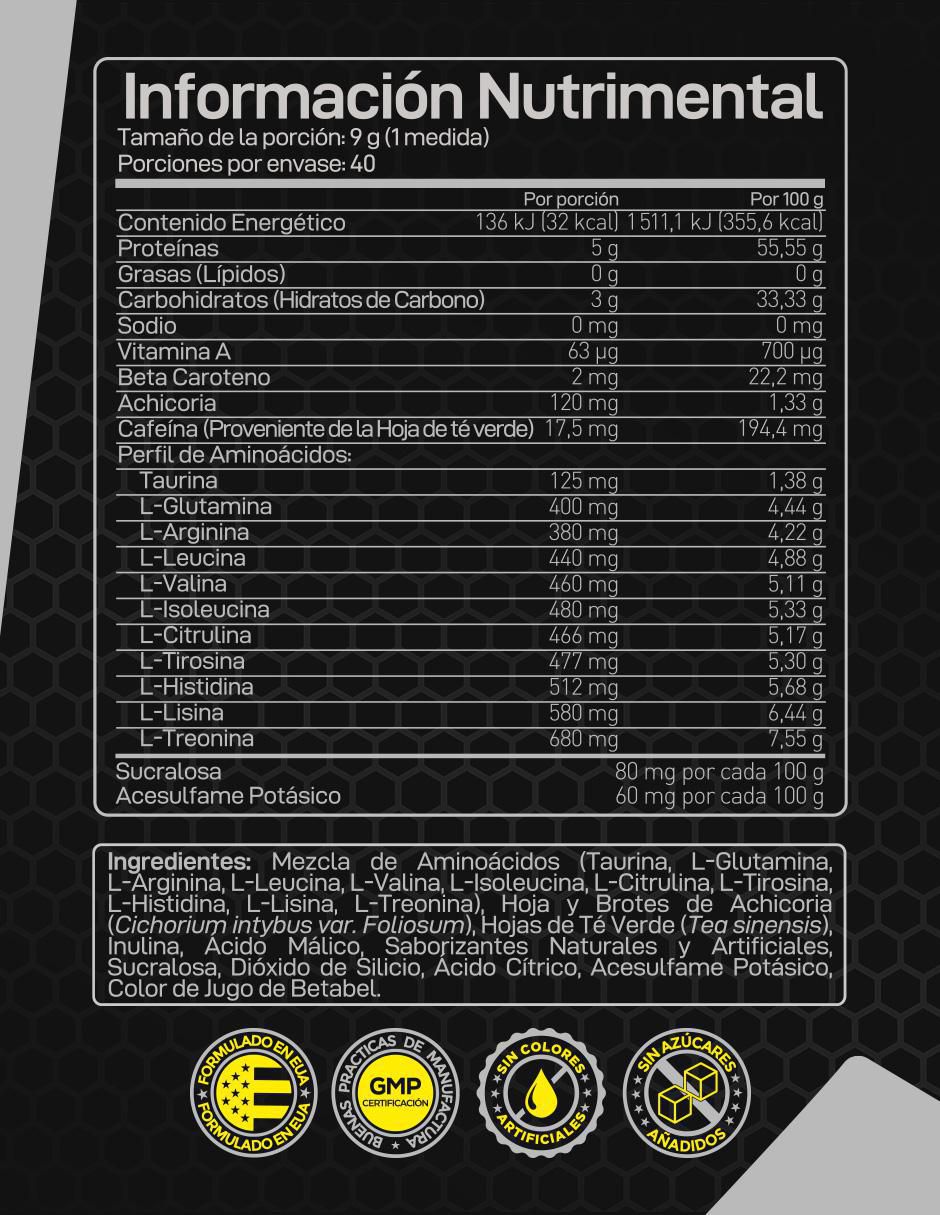 Aminoácidos Amino Fire sabor uva de 360 g 3