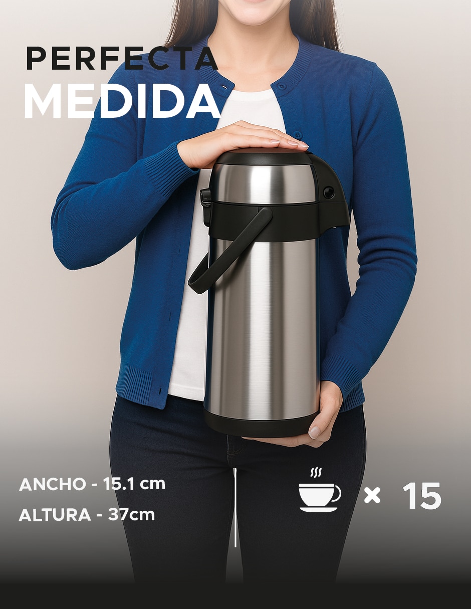Deportes de montaña dolcetti de acero inoxidable termo doble pared 3 l con tapa a presión 5