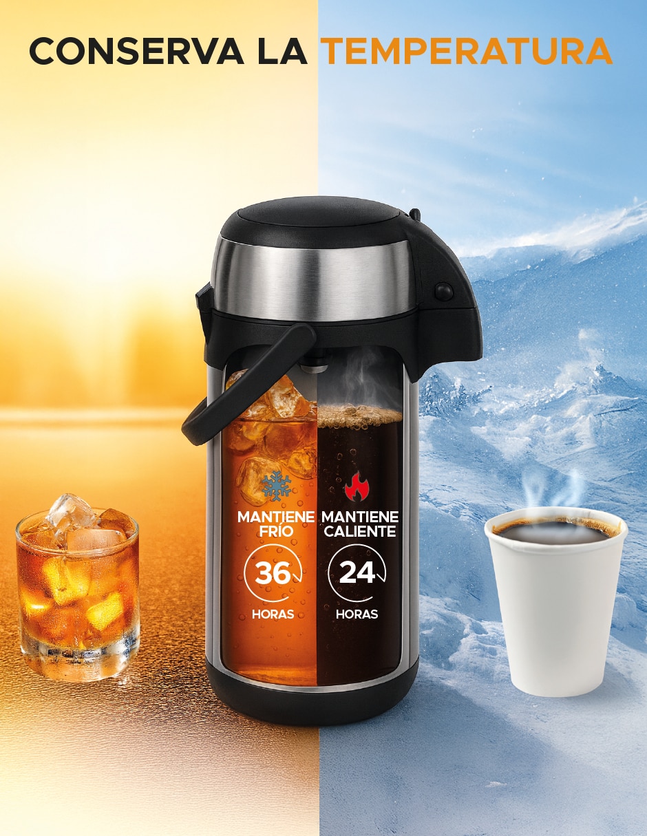 Deportes de montaña dolcetti de acero inoxidable termo doble pared 3 l con tapa a presión 4