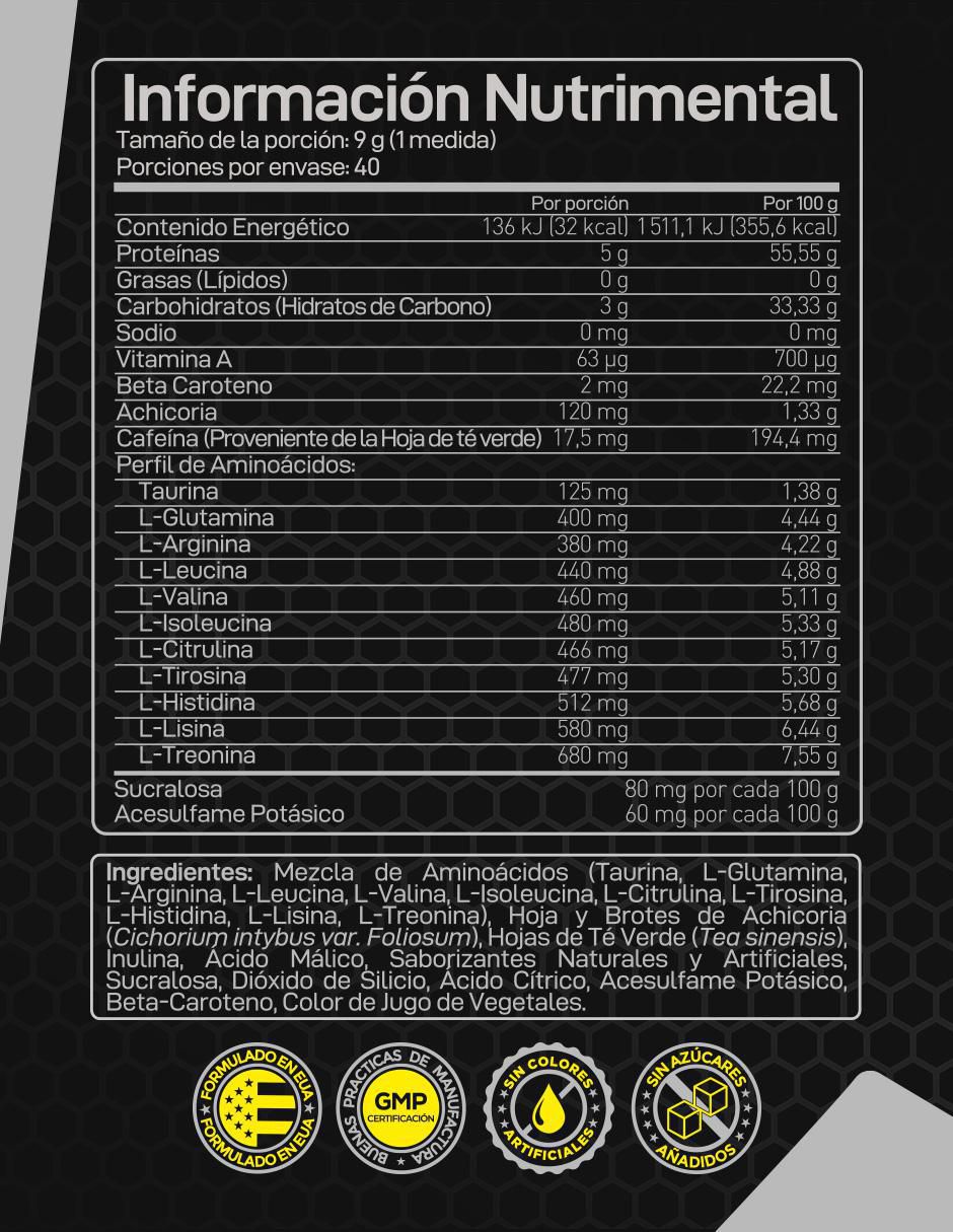 Aminoácidos Amino Fire sabor durazno de 360 g 3