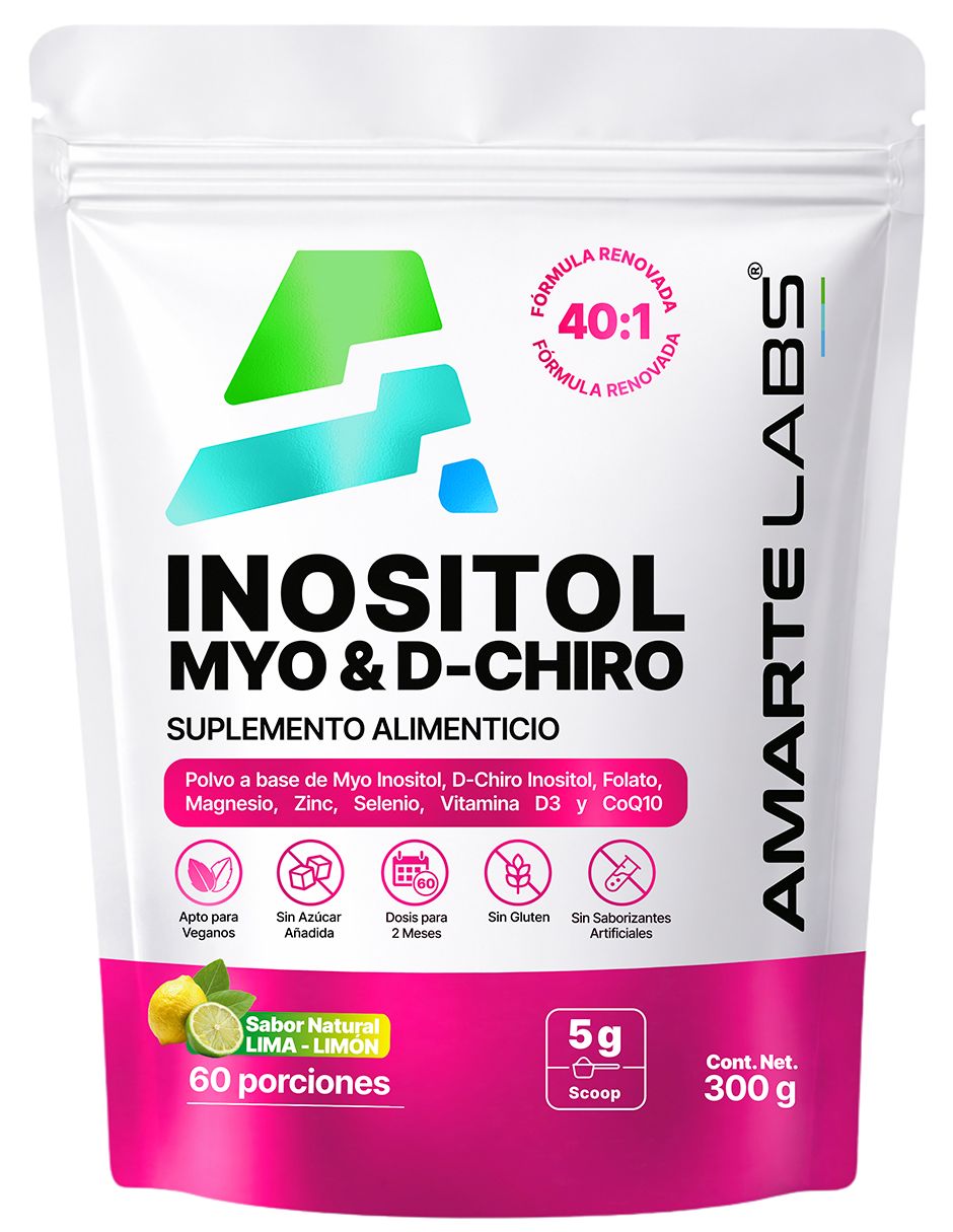 Myo + D-Chiro Inositol | Fórmula Balance Femenino | Ratio 40:1 | Con Folato + Vitamina D3 + Magnesio + Zinc + CoQ10 sabor lima limón de 300 g Myo + D-Chiro Inositol | Fórmula Balance Femenino | Ratio 40:1 | Con Folato + Vitamina D3 + Magnesio + Zinc + CoQ10 sabor lima limón de 300 g