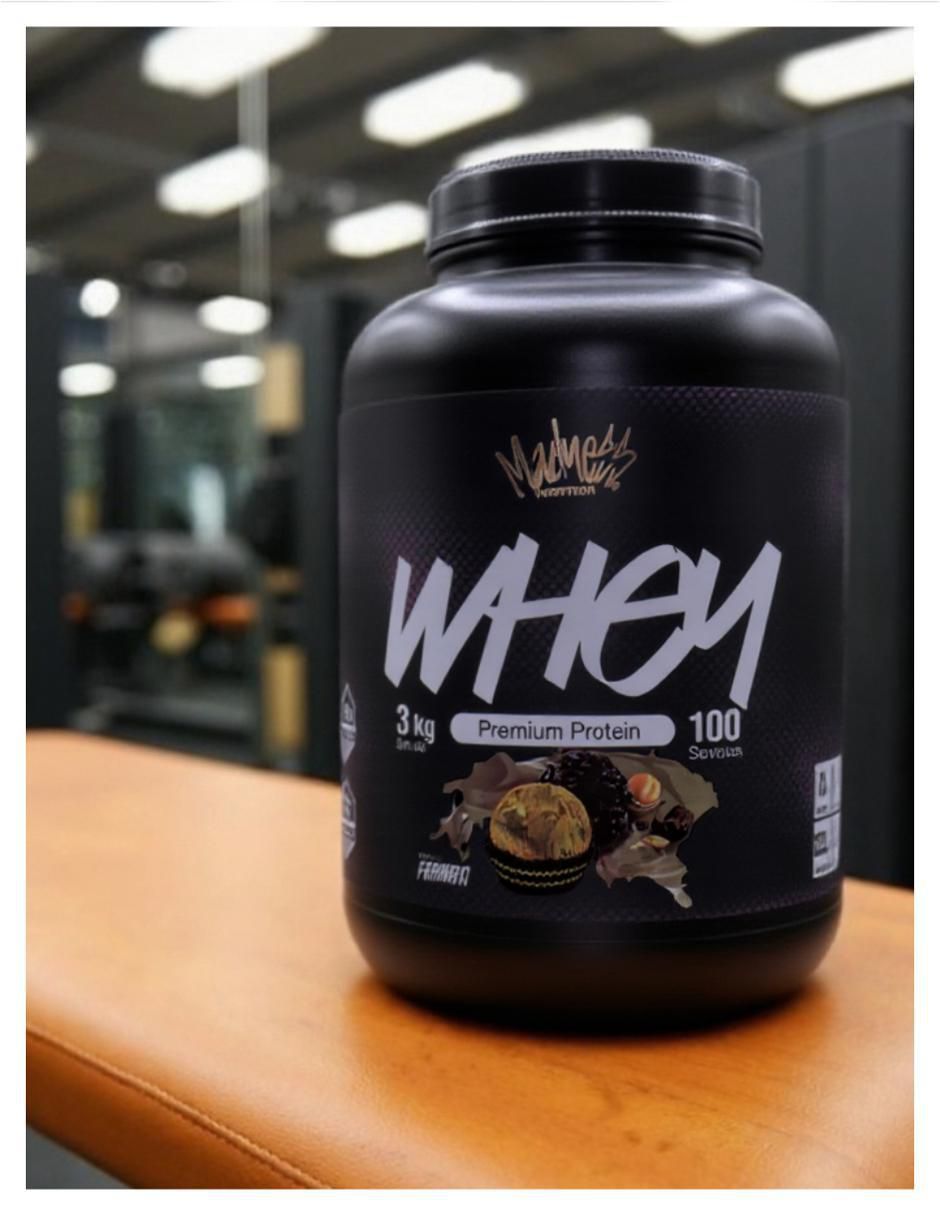 Proteína whey madness suplemento deportivo premium con proteína sabor chocolate de 3 kg 4
