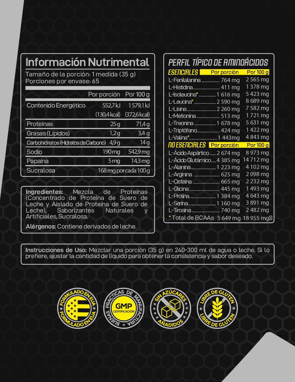 Proteína forzawhey 65 servicios con proteína de suero de leche aislado sabor fresas con crema de 2.2 kg 3