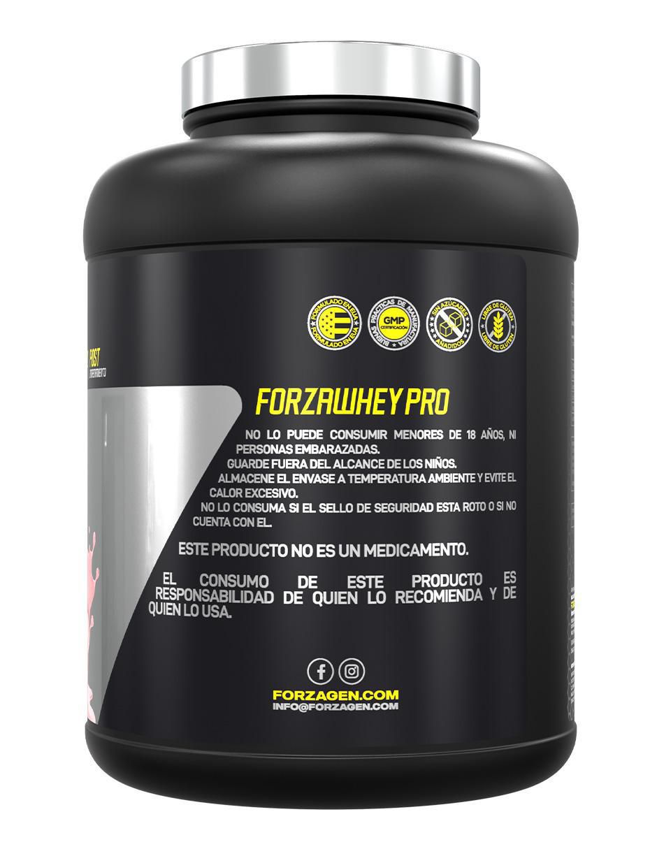 Proteína forzawhey 65 servicios con proteína de suero de leche aislado sabor fresas con crema de 2.2 kg 2