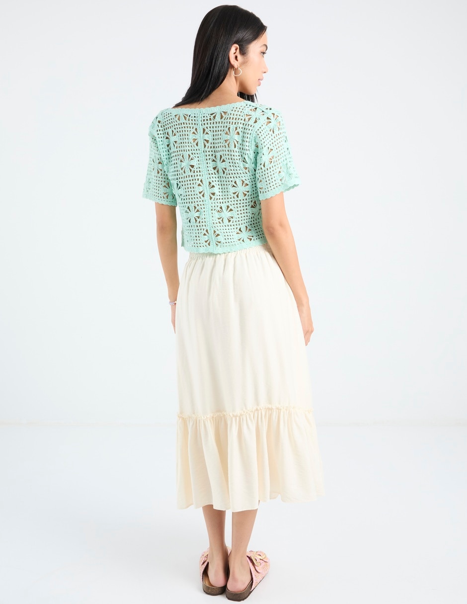Falda midi aéropostale de algodón a la cintura 6