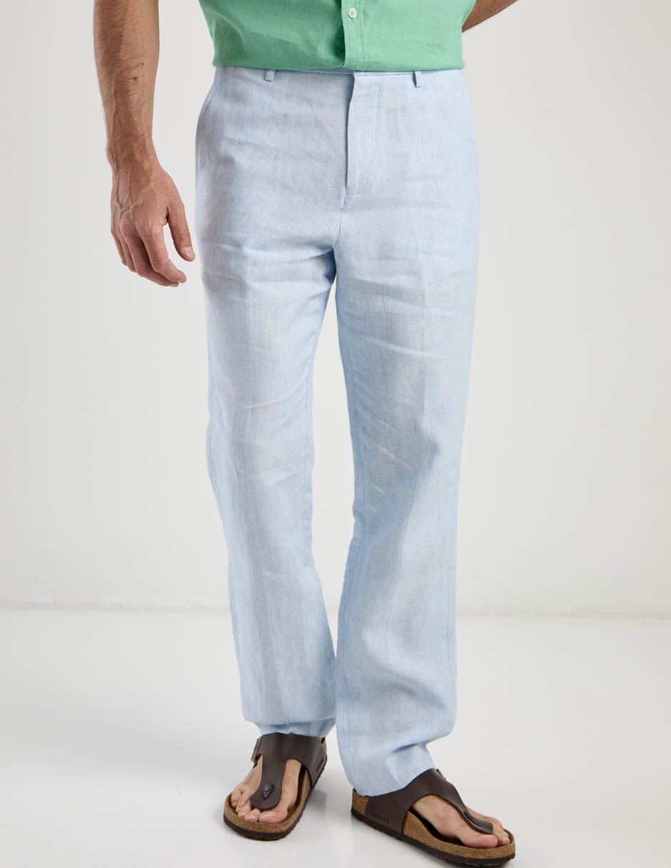 Pantalón chino slim de lino para hombre Pantalón chino slim de lino para hombre