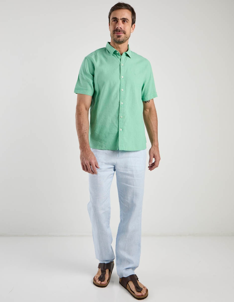 Pantalón chino slim de lino para hombre 6